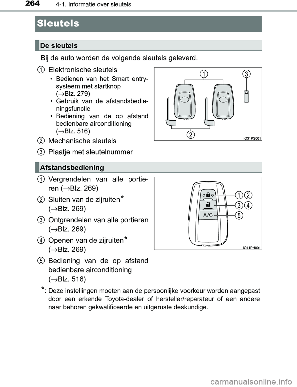 TOYOTA PRIUS PLUG-IN HYBRID 2017  Instructieboekje (in Dutch) 2644-1. Informatie over sleutels
PRIUS PHV_OM_OM47A89E_(EE)
Sleutels
Bij de auto worden de volgende sleutels geleverd.
Elektronische sleutels
• Bedienen  van  het  Smart  entry-
systeem met startkno