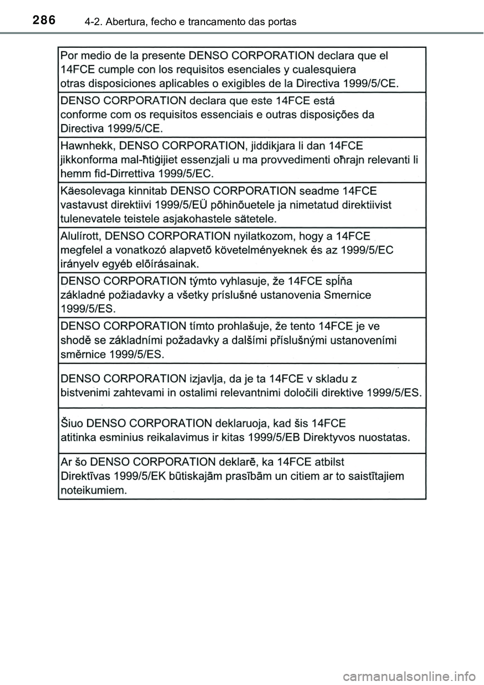 TOYOTA PRIUS PLUG-IN HYBRID 2016 Manual de utilização (in Portuguese) 2864-2. Abertura, fecho e trancamento das portas TOYOTA PRIUS PLUG-IN HYBRID 2016 Manual de utilização (in Portuguese) 2864-2. Abertura, fecho e trancamento das portas