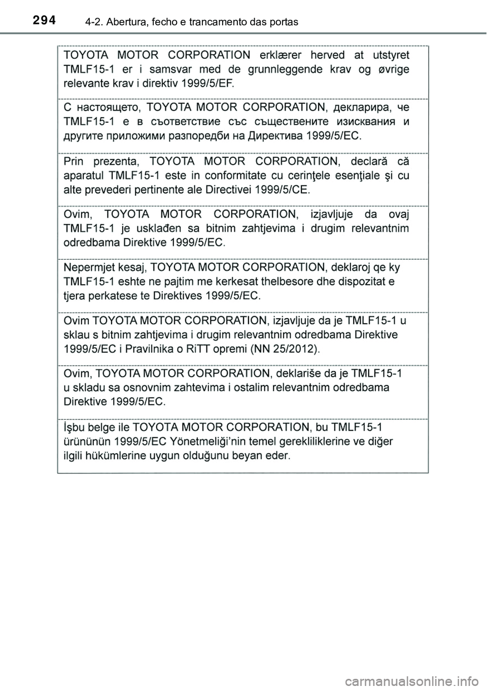 TOYOTA PRIUS PLUG-IN HYBRID 2016 Manual de utilização (in Portuguese) 2944-2. Abertura, fecho e trancamento das portas TOYOTA PRIUS PLUG-IN HYBRID 2016 Manual de utilização (in Portuguese) 2944-2. Abertura, fecho e trancamento das portas
