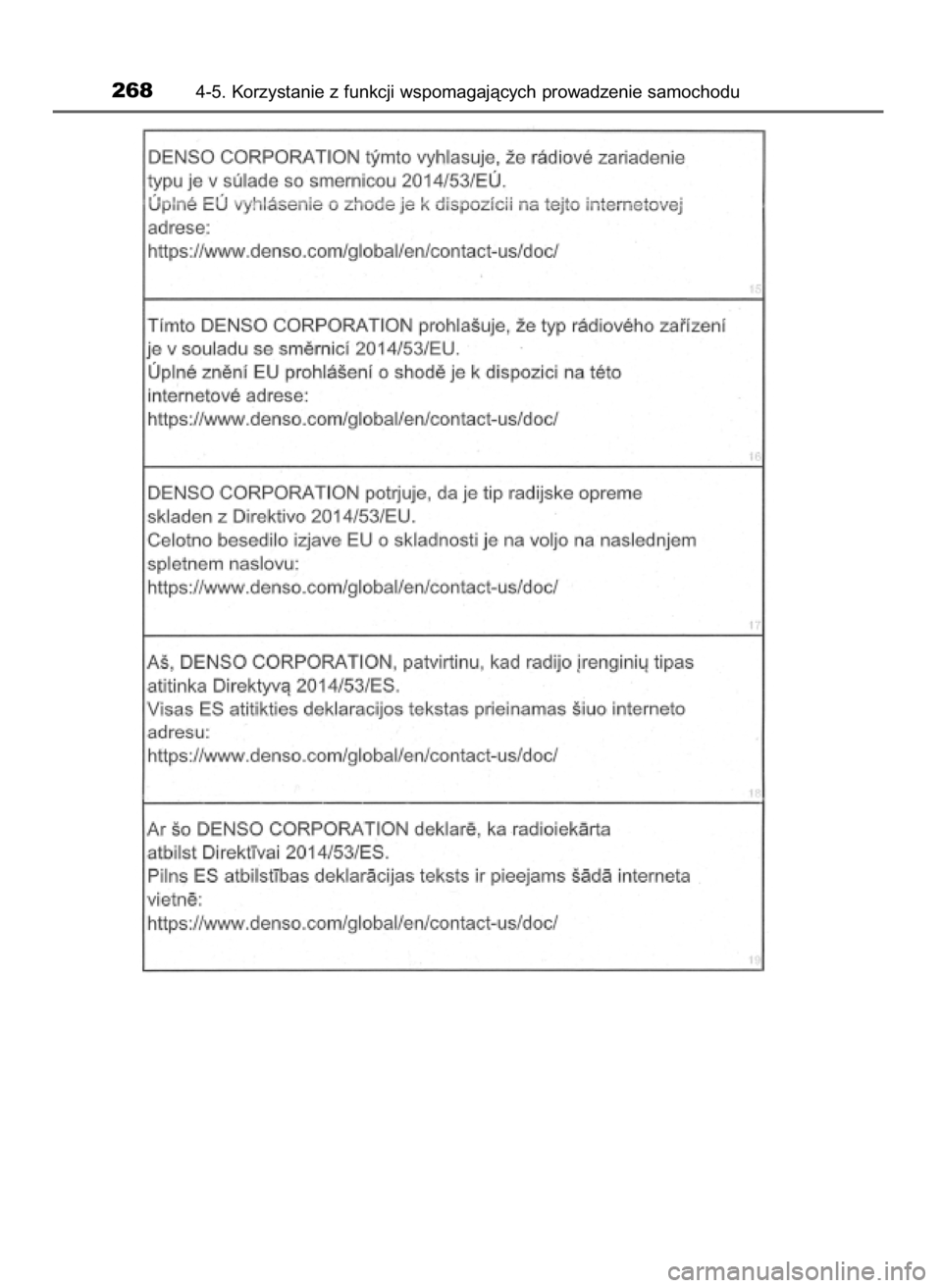 TOYOTA PRIUS PLUS 2019  Instrukcja obsługi (in Polish) 2684-5. Korzystanie z funkcji wspomagajàcych prowadzenie samochodu
7 PRIUS+ OM47D30E  14/3/19  11:19  Page 268    (Black plate) 