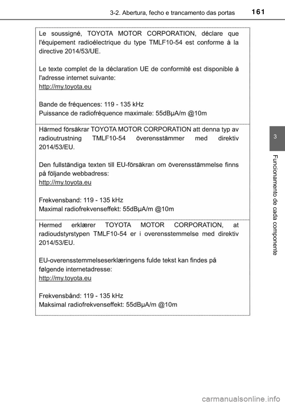 TOYOTA PRIUS PLUS 2019  Manual de utilização (in Portuguese) 161������$�E�H�U�W�X�U�D���I�H�F�K�R��H��W�U�D�Q�F�D�P�H�Q�W�R��G�D�V��S�R�U�W�D�V
�
�)�X�Q�F�L�R�Q�D�P�H�Q�W�R��G�H��F�D�G�D��F�R�P�S�R�Q�H�Q�W�H 