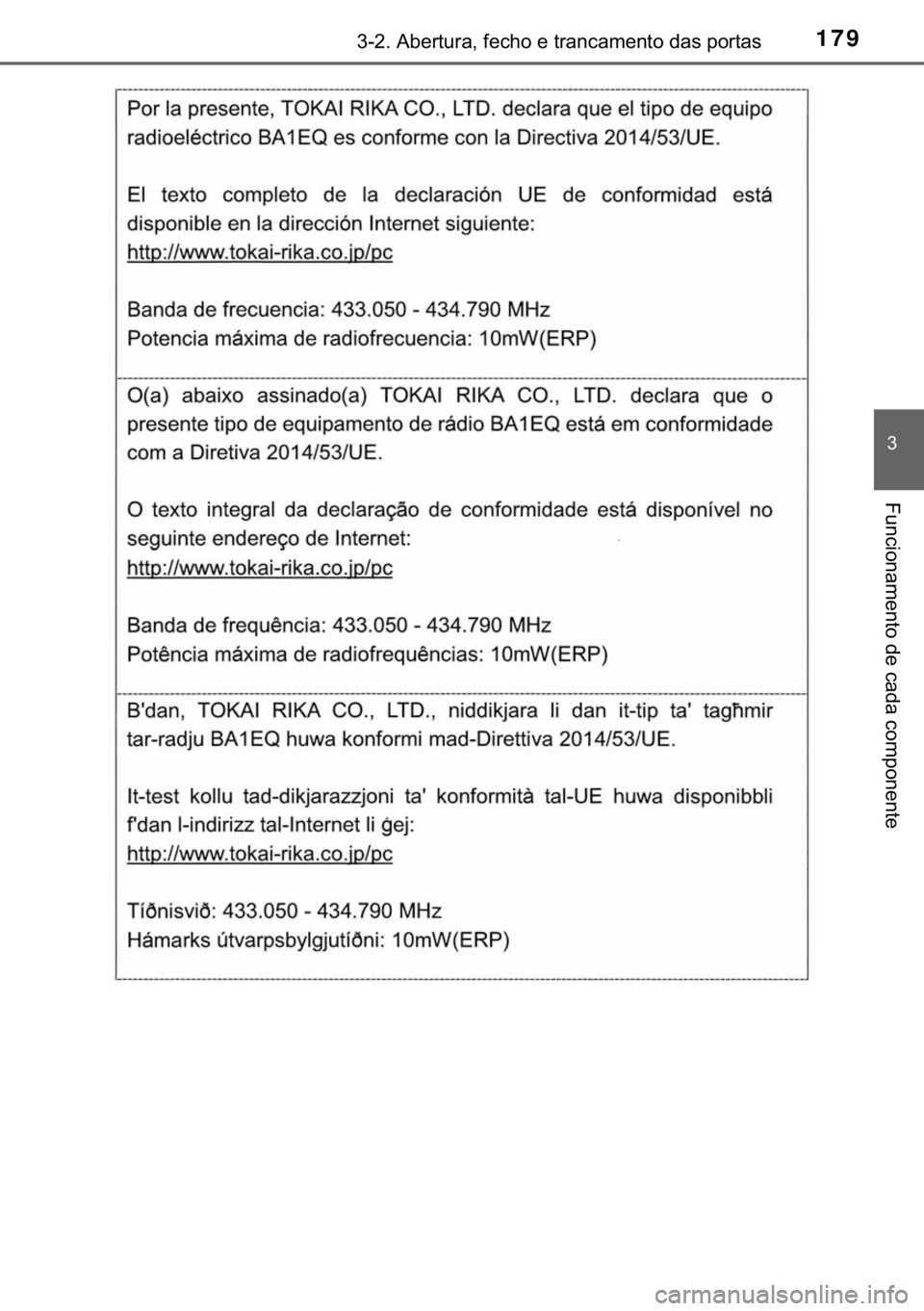 TOYOTA PRIUS PLUS 2019  Manual de utilização (in Portuguese) 179������$�E�H�U�W�X�U�D���I�H�F�K�R��H��W�U�D�Q�F�D�P�H�Q�W�R��G�D�V��S�R�U�W�D�V
�
�)�X�Q�F�L�R�Q�D�P�H�Q�W�R��G�H��F�D�G�D��F�R�P�S�R�Q�H�Q�W�H 