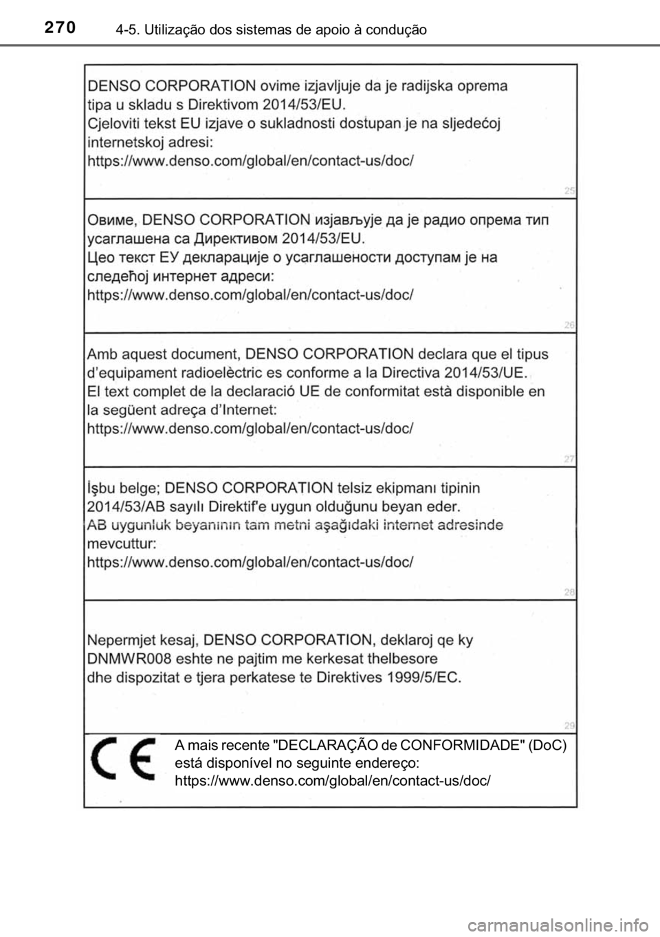 TOYOTA PRIUS PLUS 2019  Manual de utilização (in Portuguese) 270������8�W�L�O�L�]�D�o�m�R��G�R�V��V�L�V�W�H�P�D�V��G�H��D�S�R�L�R��j��F�R�Q�G�X�o�m�R
�$��P�D�L�V��U�H�F�H�Q�W�H����(�&�/�$�5�$�d�