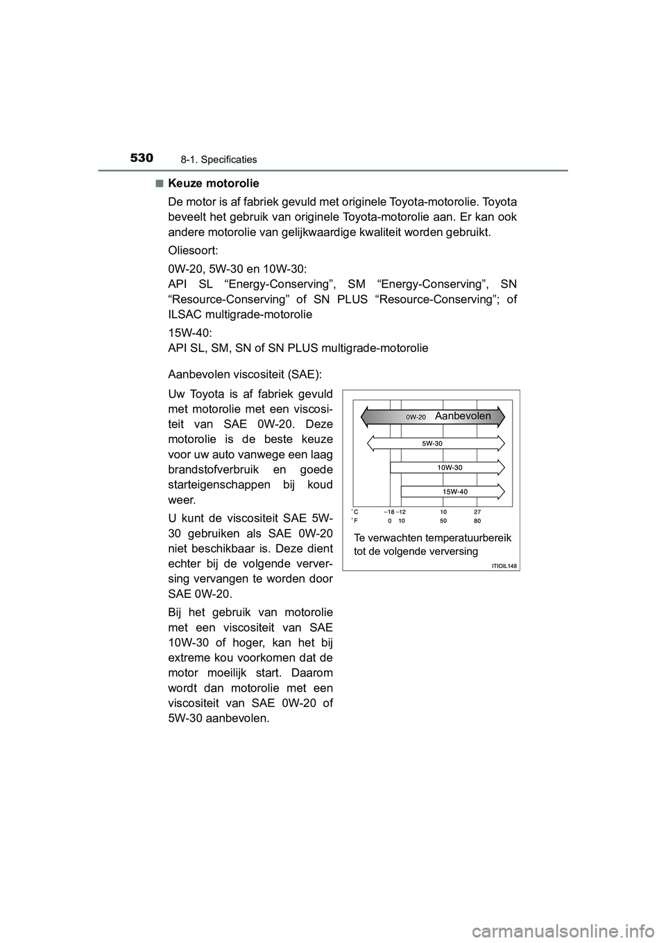 TOYOTA PRIUS PLUS 2018 Instructieboekje (in Dutch) 5308-1. Specificaties
PRIUS +_OM_OM47D30E_(EE)■
Keuze motorolie
De motor is af fabriek gevuld met
originele Toyota-motorolie. Toyota
beveelt het gebruik van originele Toyota-motorolie aan. Er kan TOYOTA PRIUS PLUS 2018 Instructieboekje (in Dutch) 5308-1. Specificaties
PRIUS +_OM_OM47D30E_(EE)■
Keuze motorolie
De motor is af fabriek gevuld met
originele Toyota-motorolie. Toyota
beveelt het gebruik van originele Toyota-motorolie aan. Er kan