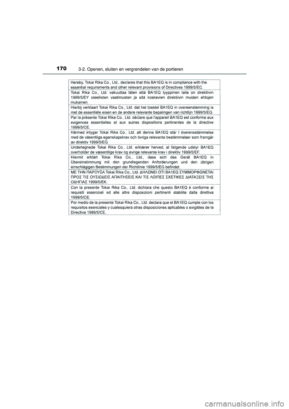 TOYOTA PRIUS PLUS 2017  Instructieboekje (in Dutch) 1703-2. Openen, sluiten en vergrendelen van de portieren
PRIUS +_OM_OM47B24E_(EE)
PRIUS +_OM_OM47B24E_(EE).book  Page 170  Tuesday, May 3, 2016  2:22 PM 