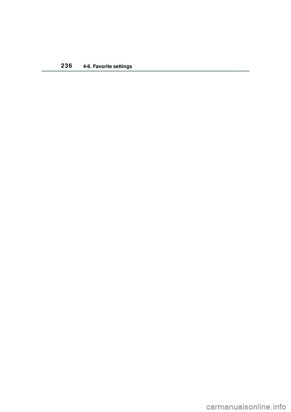 TOYOTA PRIUS PRIME 2023  Owners Manual 2364-6. Favorite settings 