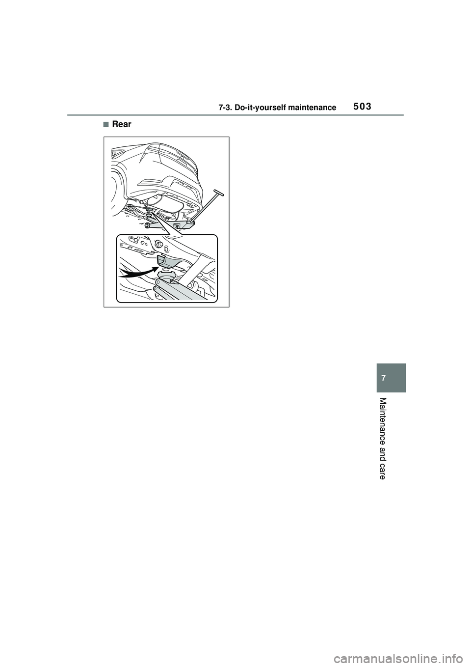 TOYOTA PRIUS PRIME 2023  Owners Manual 5037-3. Do-it-yourself maintenance
7
Maintenance and care
■Rear 
