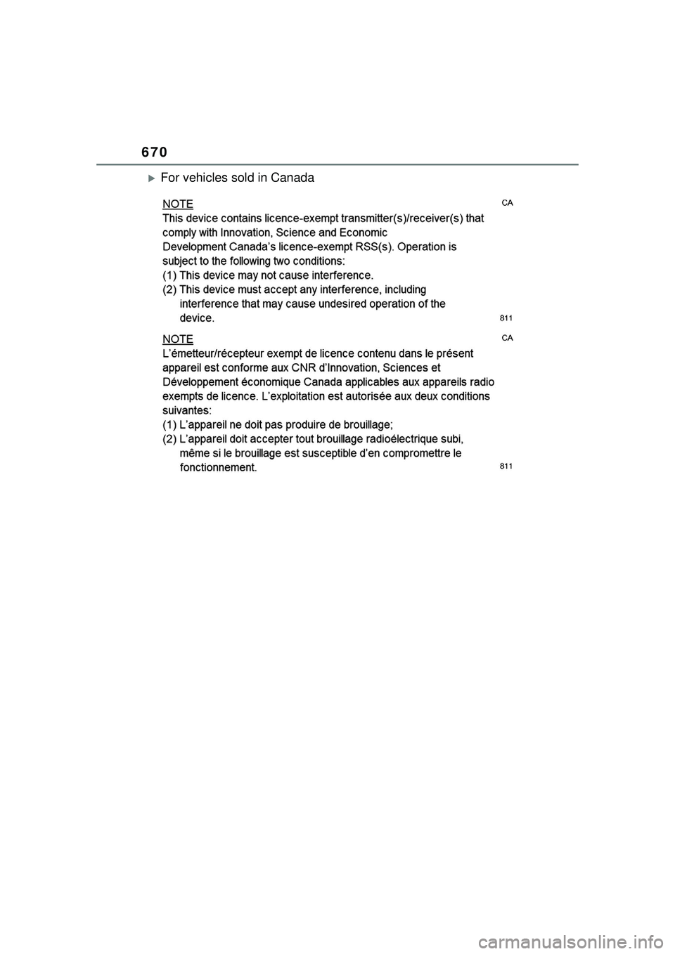 TOYOTA PRIUS PRIME 2023 Owners Manual 670
For vehicles sold in Canada TOYOTA PRIUS PRIME 2023 Owners Manual 670
For vehicles sold in Canada