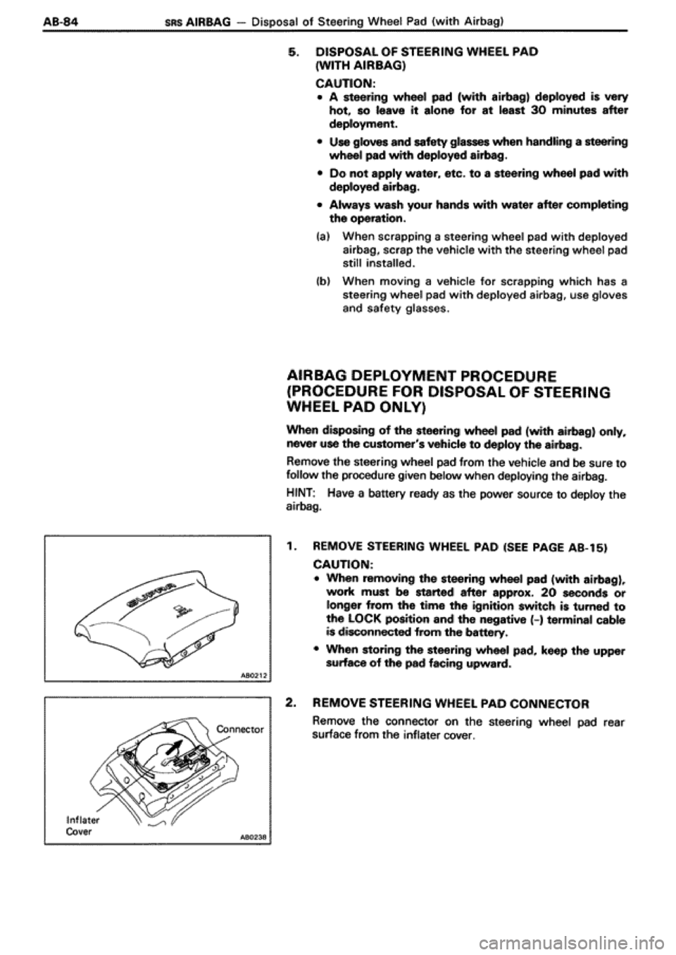 TOYOTA SUPRA 1990 3.G Workshop Manual TOYOTA SUPRA 1990 3.G Workshop Manual