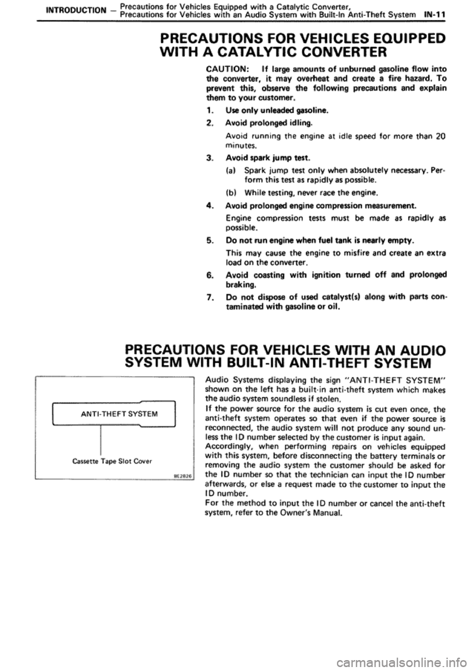 TOYOTA SUPRA 1990 3.G User Guide 