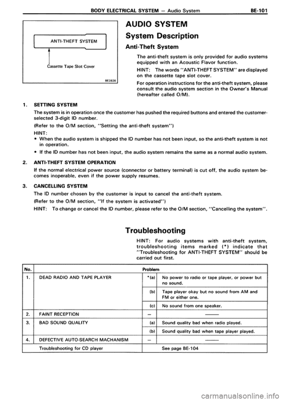 TOYOTA SUPRA 1990 3.G Workshop Manual TOYOTA SUPRA 1990 3.G Workshop Manual