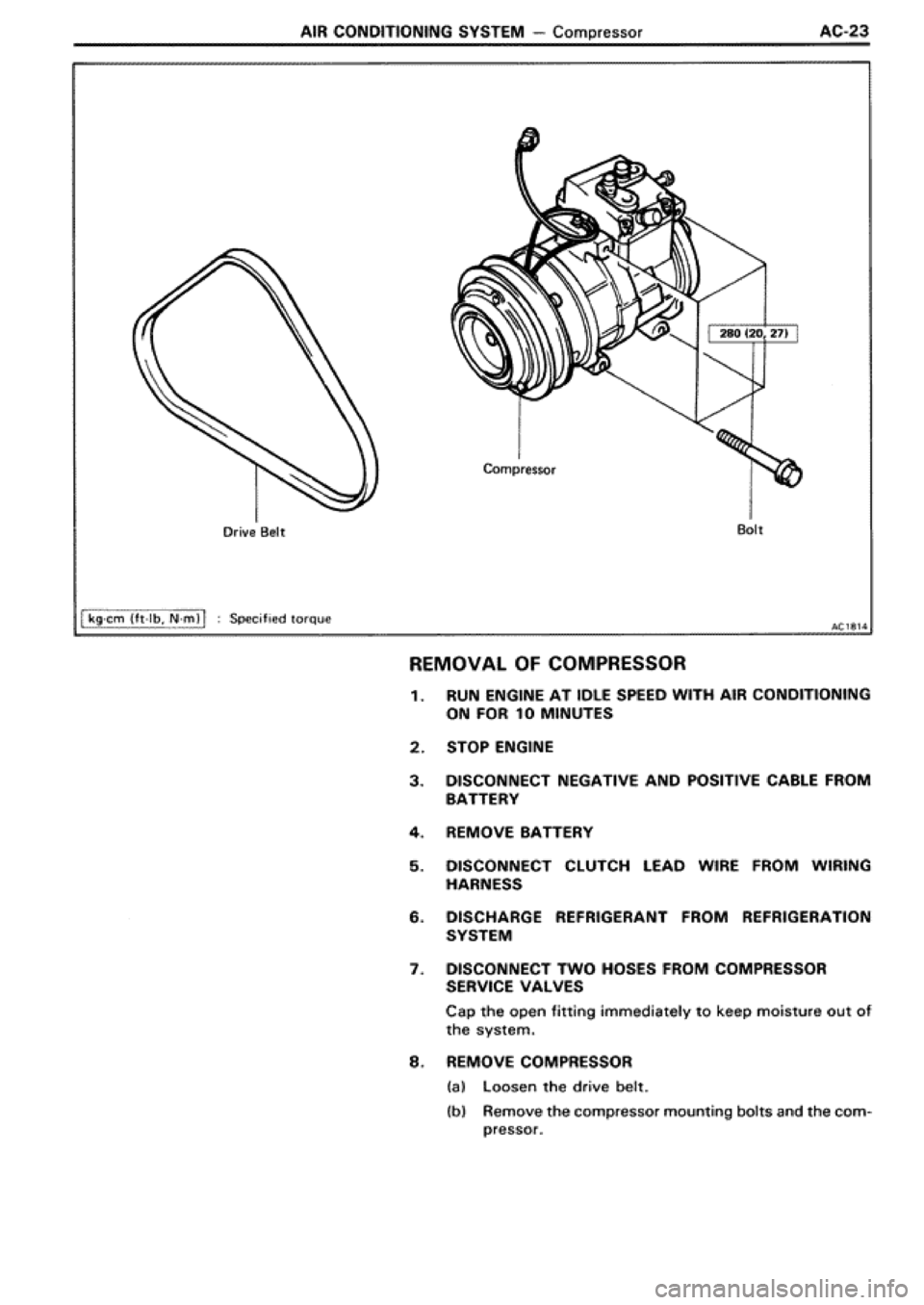TOYOTA SUPRA 1990 3.G Workshop Manual TOYOTA SUPRA 1990 3.G Workshop Manual