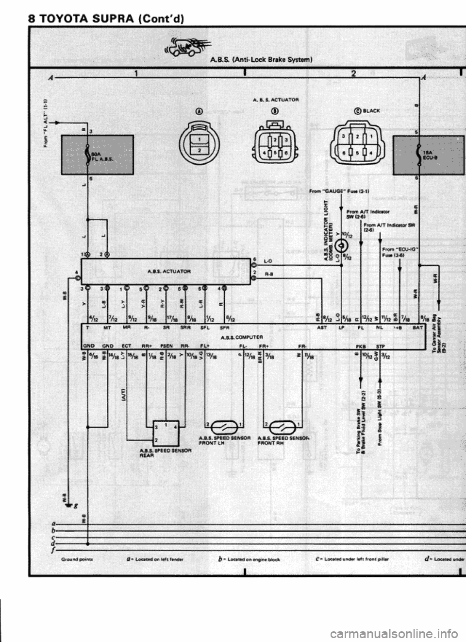 TOYOTA SUPRA 1990 3.G Workshop Manual 