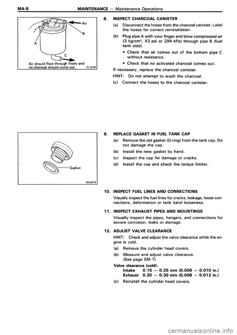 TOYOTA SUPRA 1990 3.G Owners Manual 