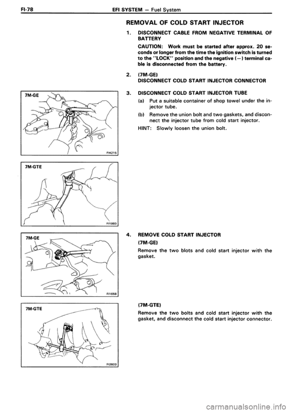 TOYOTA SUPRA 1990 3.G Workshop Manual TOYOTA SUPRA 1990 3.G Workshop Manual