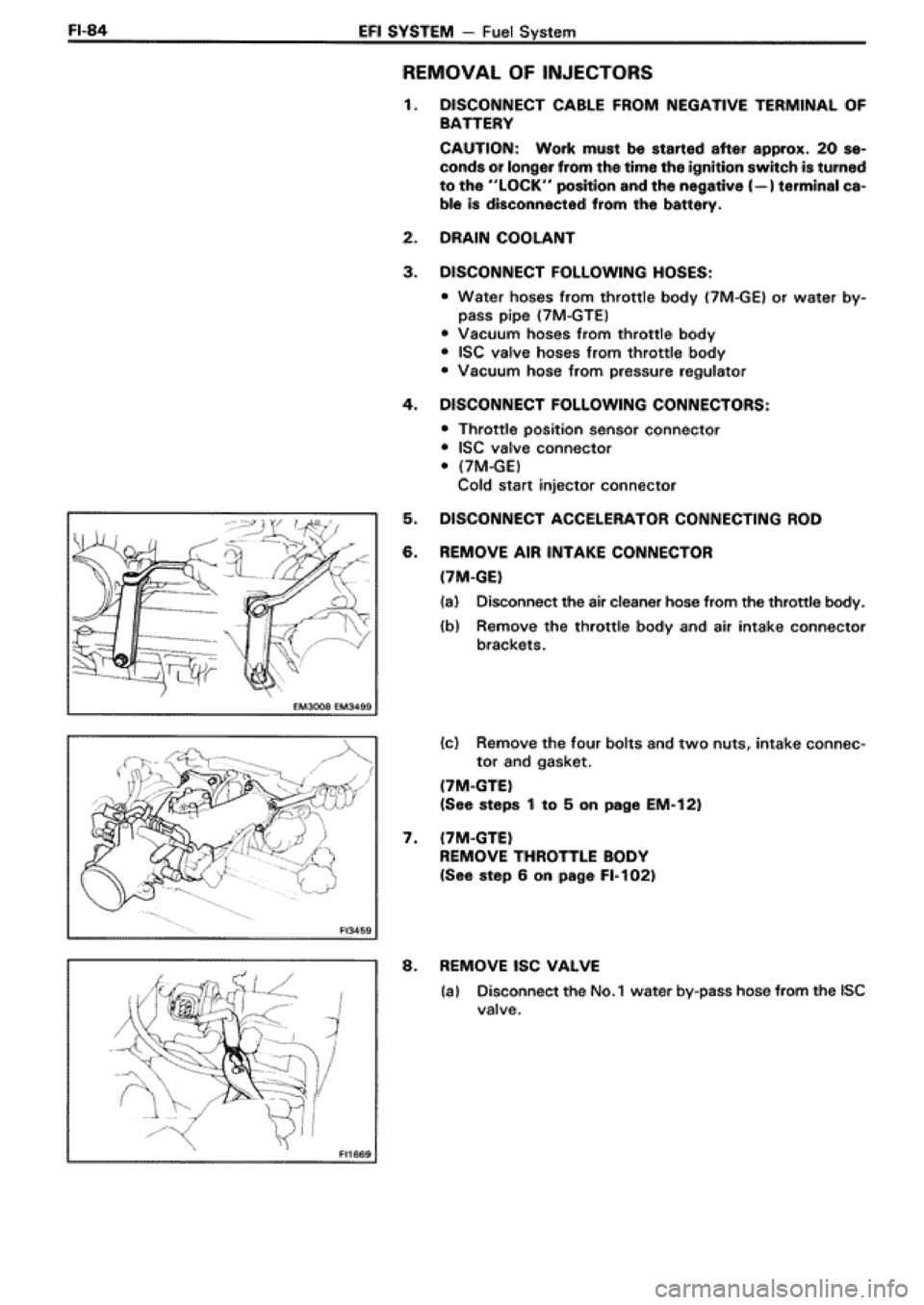 TOYOTA SUPRA 1990 3.G Workshop Manual TOYOTA SUPRA 1990 3.G Workshop Manual