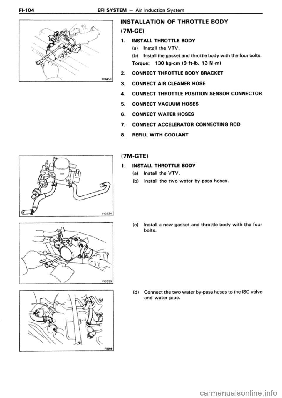 TOYOTA SUPRA 1990 3.G Workshop Manual TOYOTA SUPRA 1990 3.G Workshop Manual