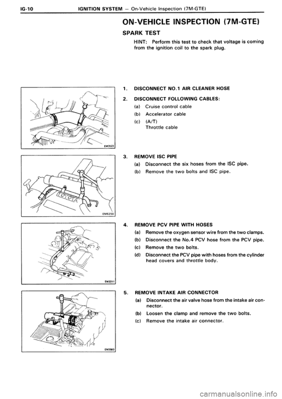TOYOTA SUPRA 1990 3.G Workshop Manual TOYOTA SUPRA 1990 3.G Workshop Manual