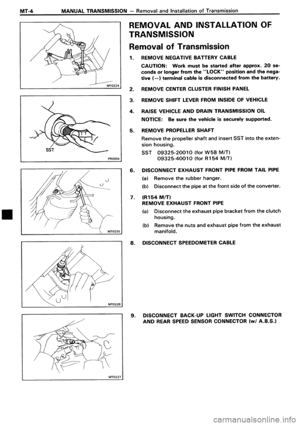 TOYOTA SUPRA 1990 3.G Workshop Manual TOYOTA SUPRA 1990 3.G Workshop Manual