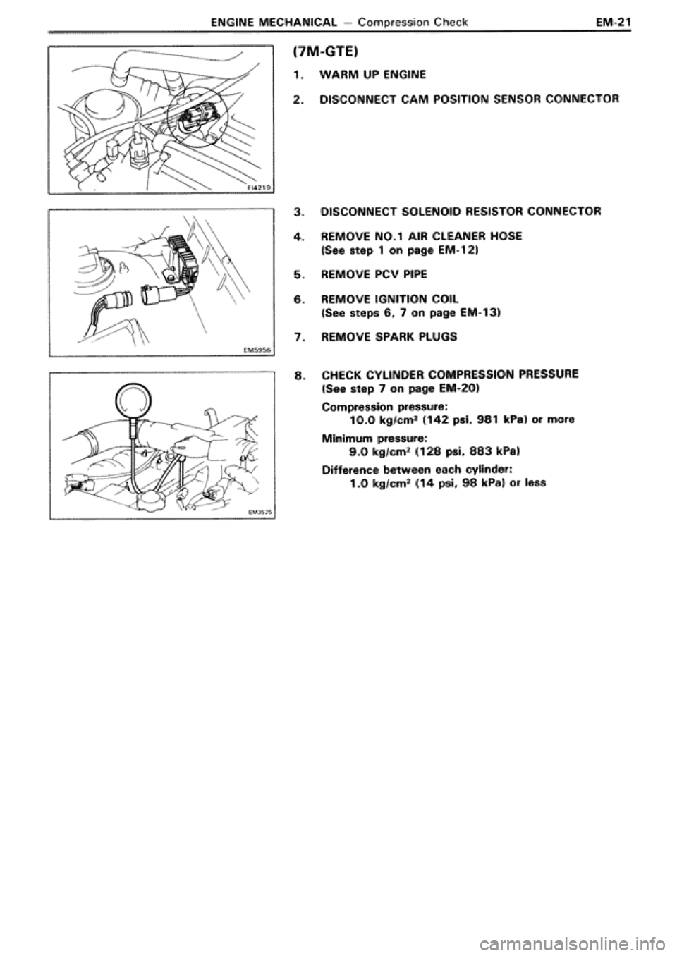 TOYOTA SUPRA 1990 3.G Repair Manual 