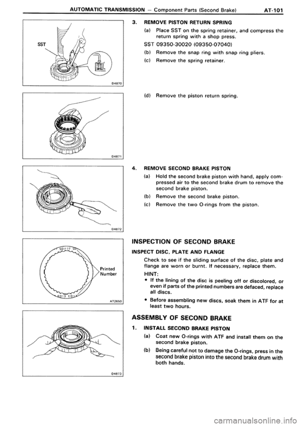 TOYOTA SUPRA 1990 3.G Workshop Manual 