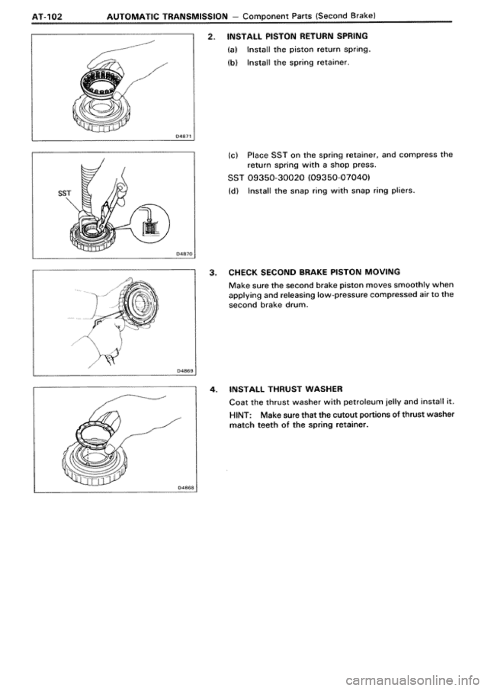 TOYOTA SUPRA 1990 3.G Workshop Manual 