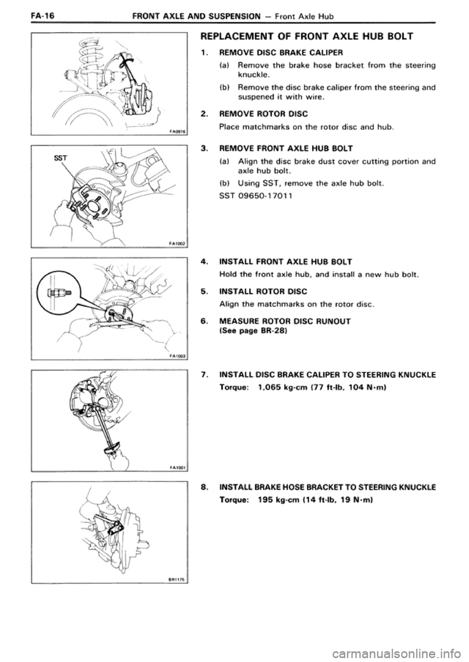 TOYOTA SUPRA 1990 3.G Workshop Manual 