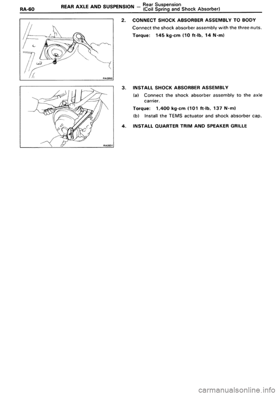 TOYOTA SUPRA 1990 3.G Workshop Manual TOYOTA SUPRA 1990 3.G Workshop Manual