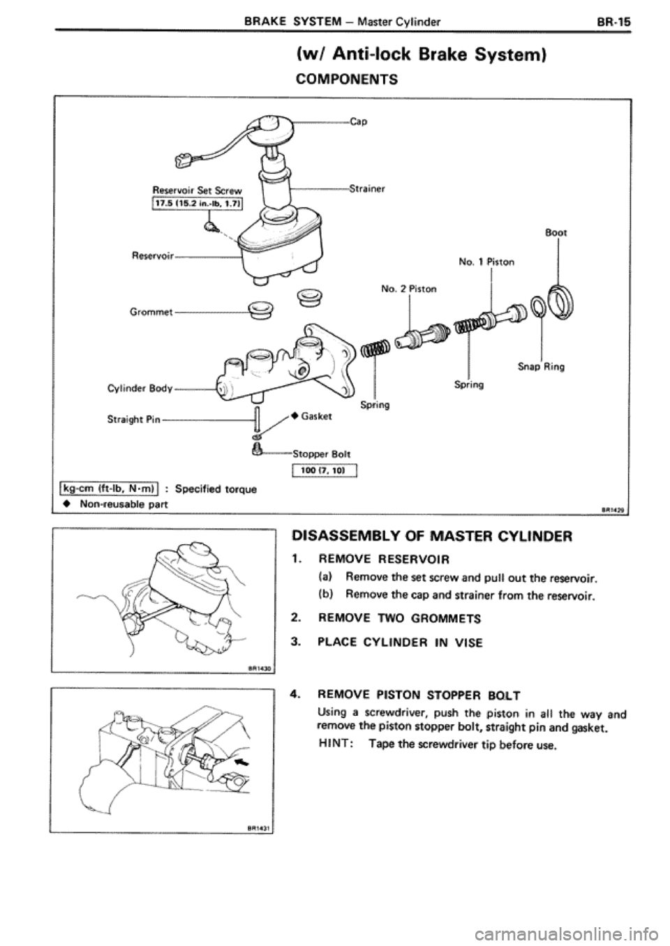 TOYOTA SUPRA 1990 3.G Workshop Manual TOYOTA SUPRA 1990 3.G Workshop Manual