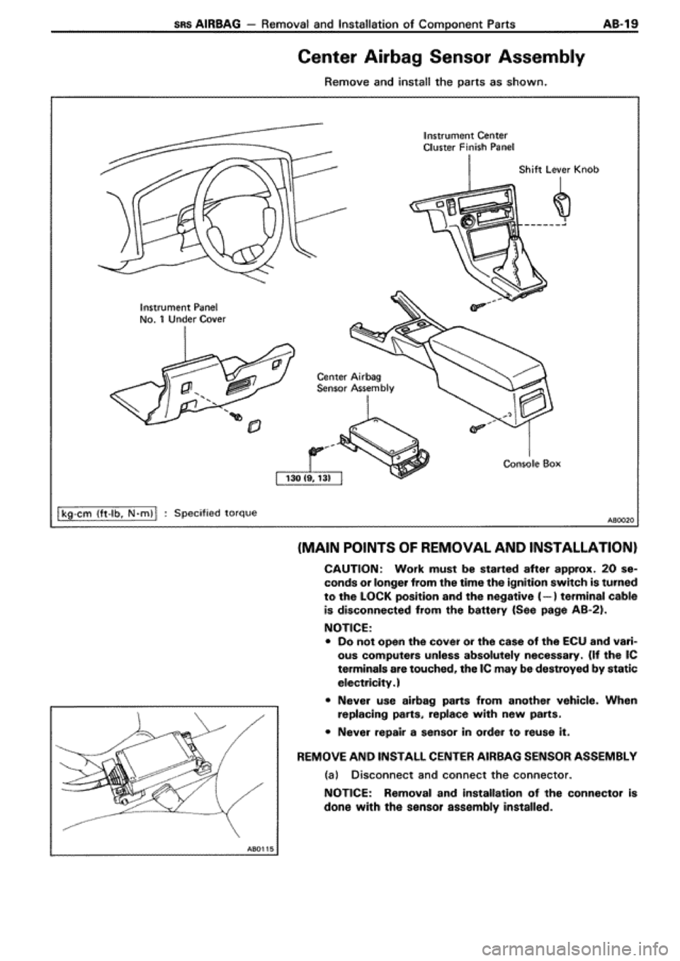 TOYOTA SUPRA 1990 3.G Workshop Manual TOYOTA SUPRA 1990 3.G Workshop Manual