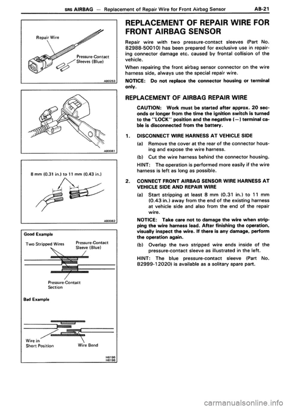 TOYOTA SUPRA 1990 3.G Workshop Manual TOYOTA SUPRA 1990 3.G Workshop Manual
