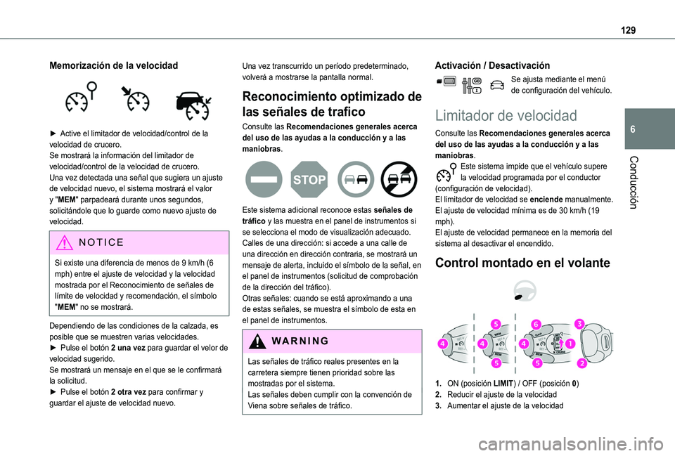 TOYOTA PROACE CITY VERSO 2019 Manual del propietario (in Spanish) 129
Conducción
6
Memorización de la velocidad
► Active el limitador de velocidad/control de la velocidad de crucero.Se mostrará la información del limitador de velocidad/control de la velocid TOYOTA PROACE CITY VERSO 2019 Manual del propietario (in Spanish) 129
Conducción
6
Memorización de la velocidad
► Active el limitador de velocidad/control de la velocidad de crucero.Se mostrará la información del limitador de velocidad/control de la velocid