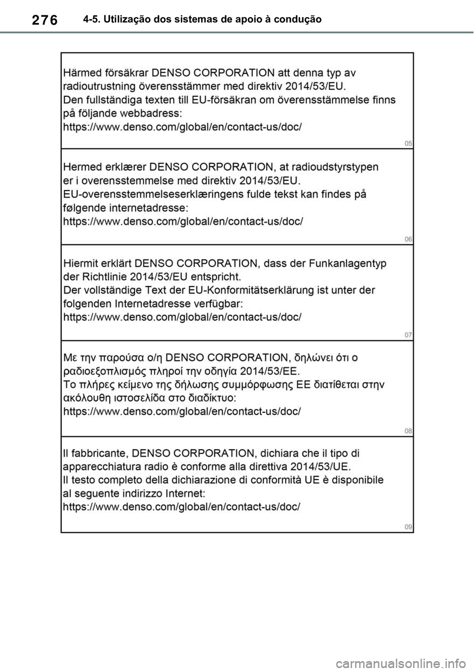 TOYOTA RAV4 2022  Manual de utilização (in Portuguese) 2764-5. Utilização dos sistemas de apoio à condução 