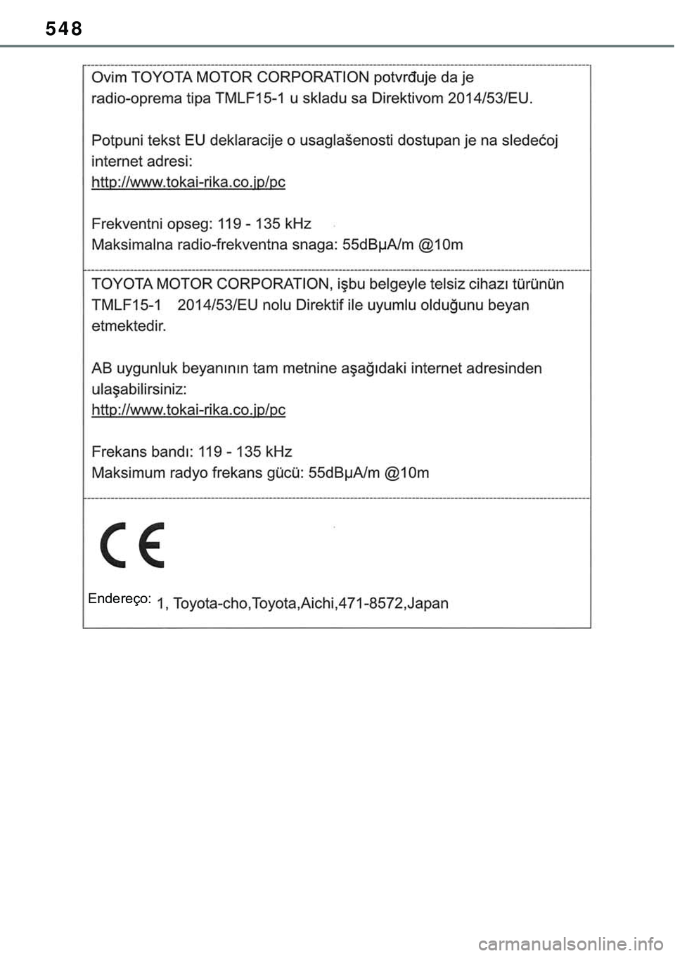 TOYOTA RAV4 2022  Manual de utilização (in Portuguese) 548
Endereço: 