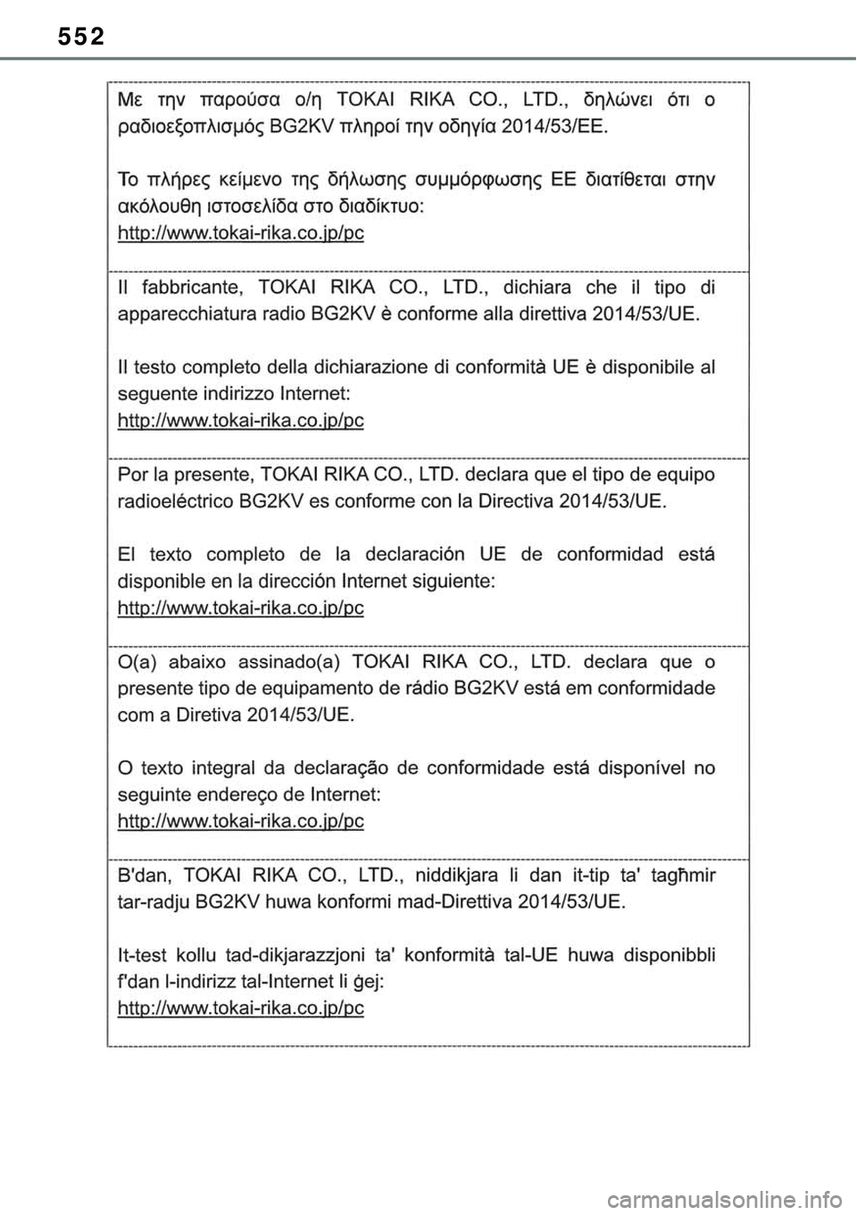 TOYOTA RAV4 2022  Manual de utilização (in Portuguese) 552 
