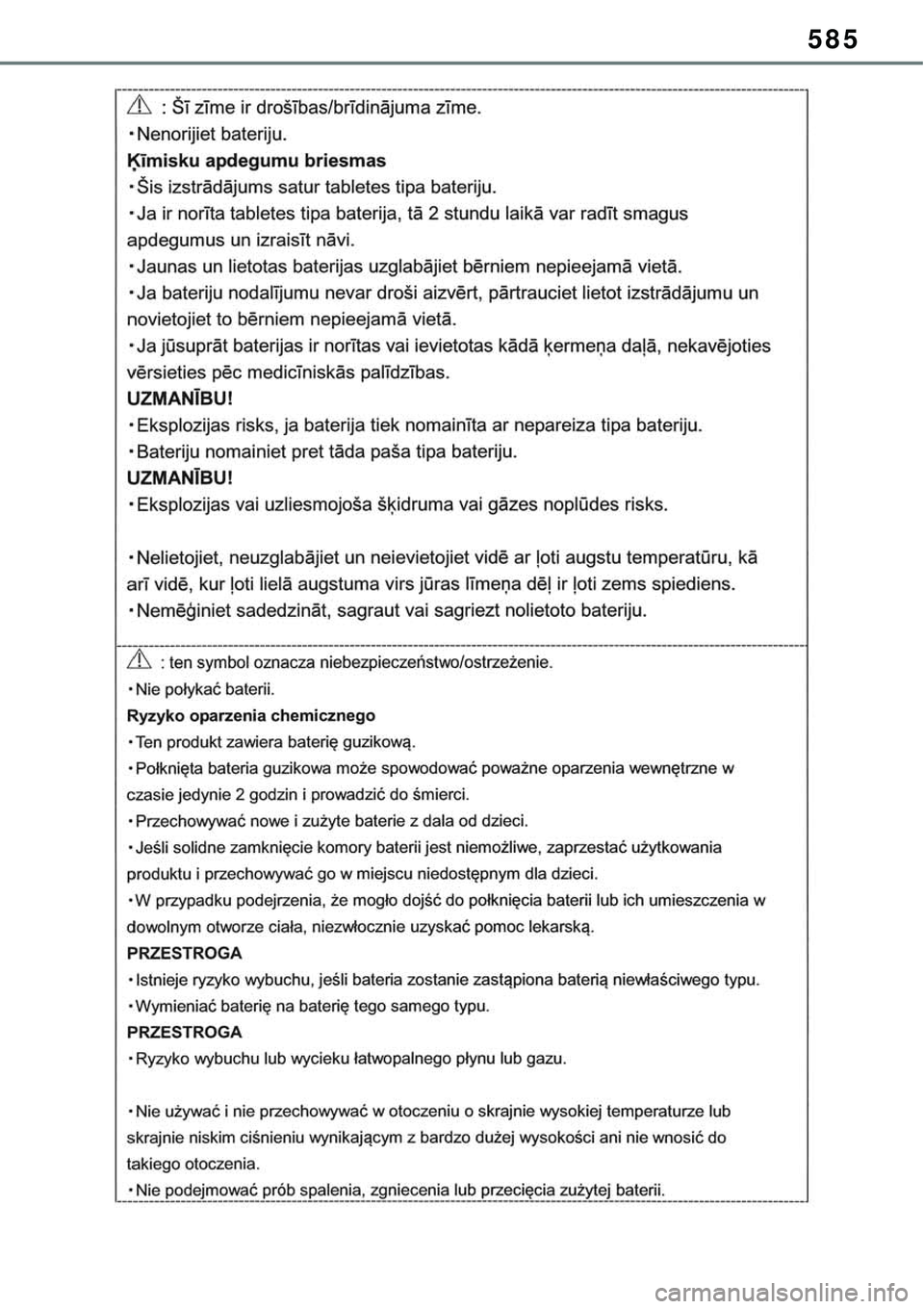TOYOTA RAV4 2022  Manual de utilização (in Portuguese) 585 