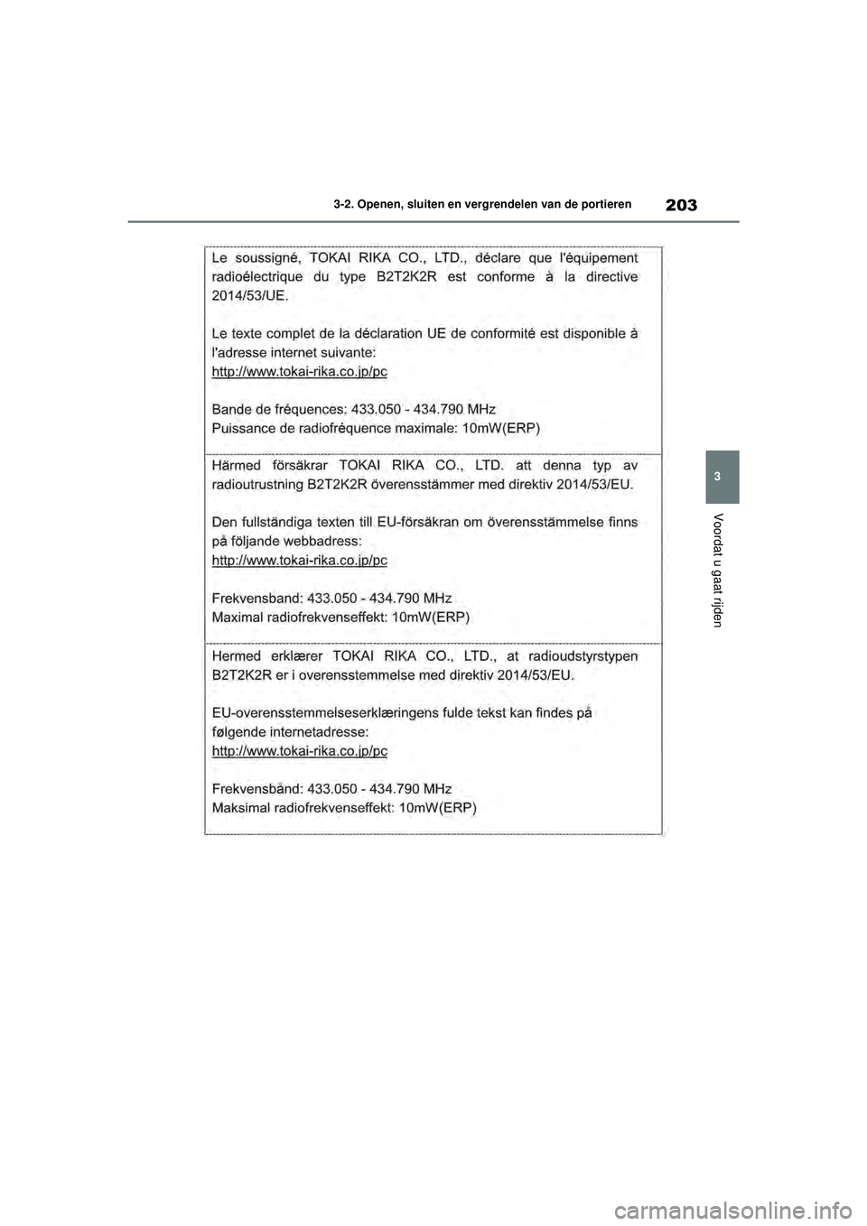 TOYOTA RAV4 2021  Instructieboekje (in Dutch) 203
3
3-2. Openen, sluiten en vergrendelen van de portieren
Voordat u gaat rijden
pM_RAV4_OM_OM42D20E_(EE).book  Page 203  Friday, August 7, 2020  1:15 PM 