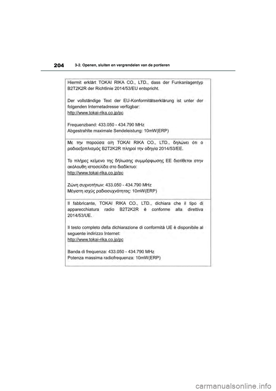 TOYOTA RAV4 2021  Instructieboekje (in Dutch) 2043-2. Openen, sluiten en vergrendelen van de portieren
pM_RAV4_OM_OM42D20E_(EE).book  Page 204  Friday, August 7, 2020  1:15 PM 