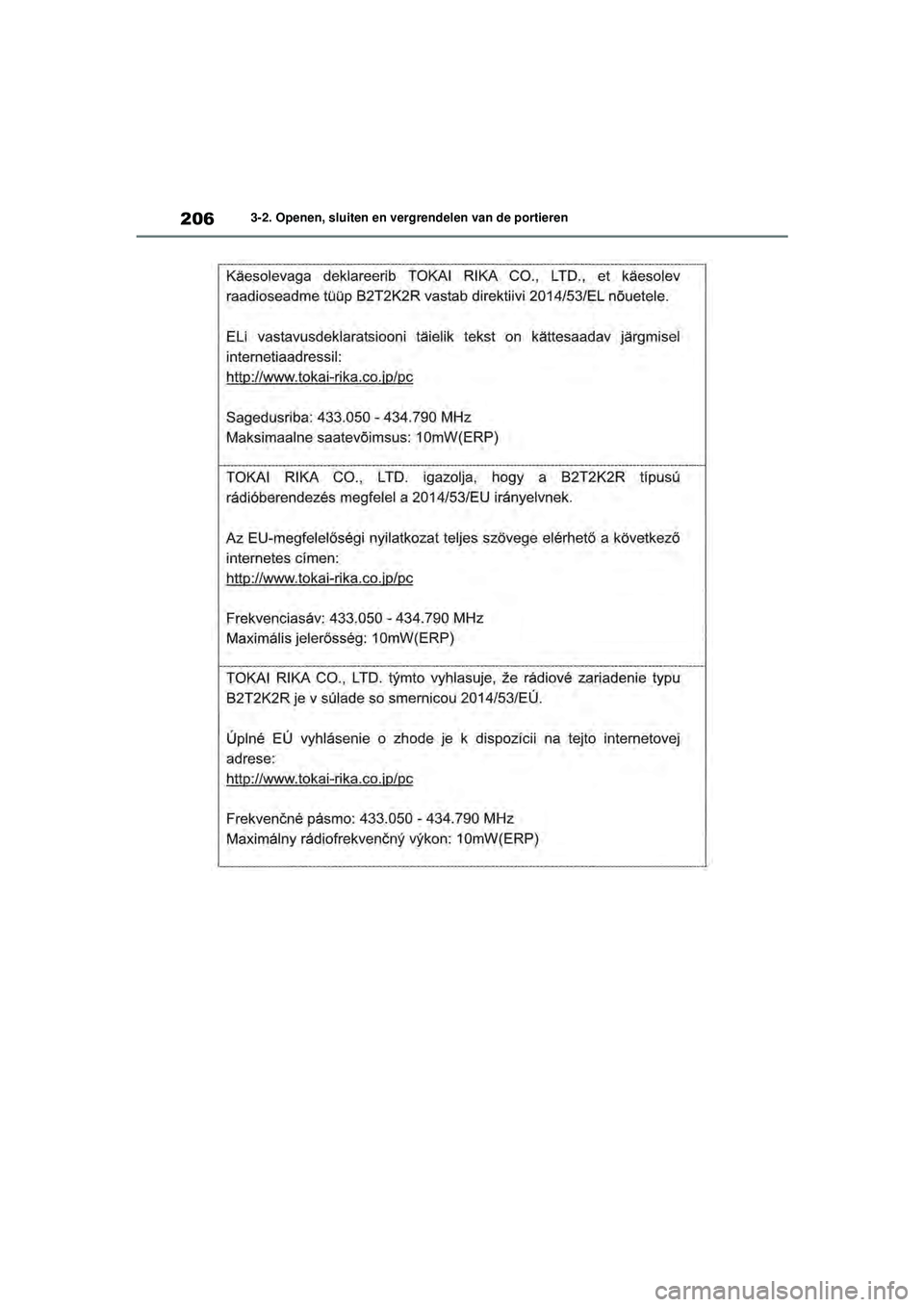 TOYOTA RAV4 2021  Instructieboekje (in Dutch) 2063-2. Openen, sluiten en vergrendelen van de portieren
pM_RAV4_OM_OM42D20E_(EE).book  Page 206  Friday, August 7, 2020  1:15 PM 