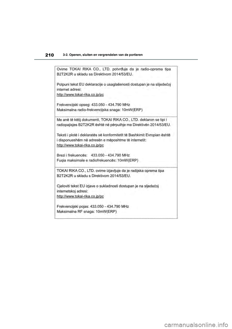 TOYOTA RAV4 2021  Instructieboekje (in Dutch) 2103-2. Openen, sluiten en vergrendelen van de portieren
pM_RAV4_OM_OM42D20E_(EE).book  Page 210  Friday, August 7, 2020  1:15 PM 