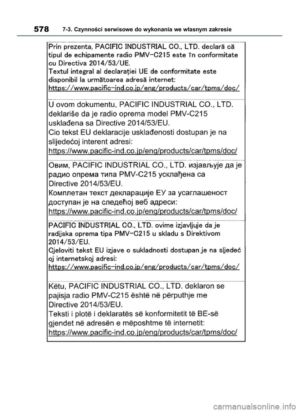 TOYOTA RAV4 2020 Instrukcja obsługi (in Polish) 5787-3. CzynnoÊci serwisowe do wykonania we w∏asnym zakresie
43 RAV4 OM42D20E 17/9/20 13:48 Page 578 TOYOTA RAV4 2020 Instrukcja obsługi (in Polish) 5787-3. CzynnoÊci serwisowe do wykonania we w∏asnym zakresie
43 RAV4 OM42D20E 17/9/20 13:48 Page 578