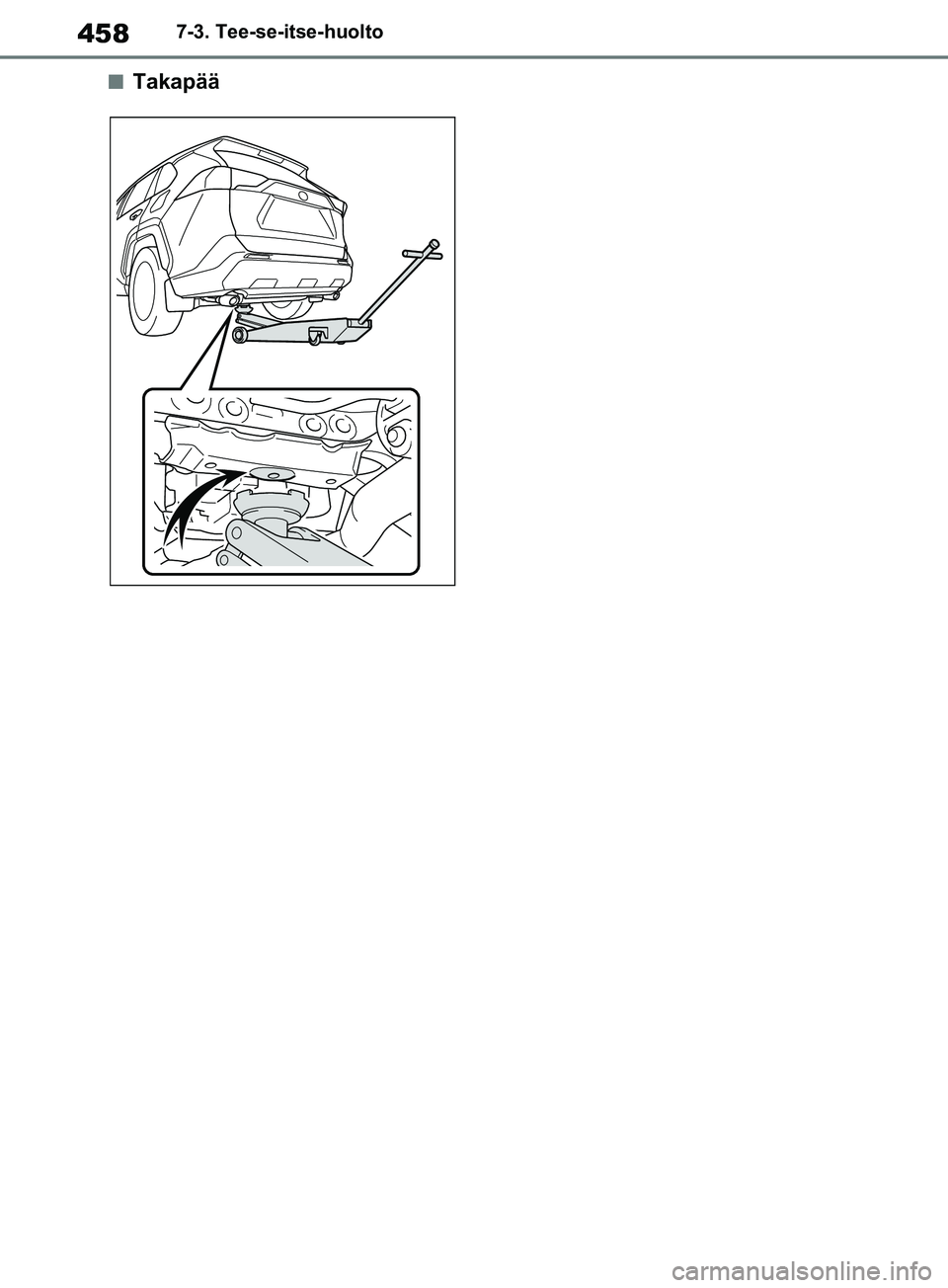 TOYOTA RAV4 2020 Omistajan Käsikirja (in Finnish) 4587-3. Tee-se-itse-huolto
nTakapää
pM_RAV4_OM_OM42D20FI.book Page 458 Friday, November 6, 2020 4:11 PM TOYOTA RAV4 2020 Omistajan Käsikirja (in Finnish) 4587-3. Tee-se-itse-huolto
nTakapää
pM_RAV4_OM_OM42D20FI.book Page 458 Friday, November 6, 2020 4:11 PM