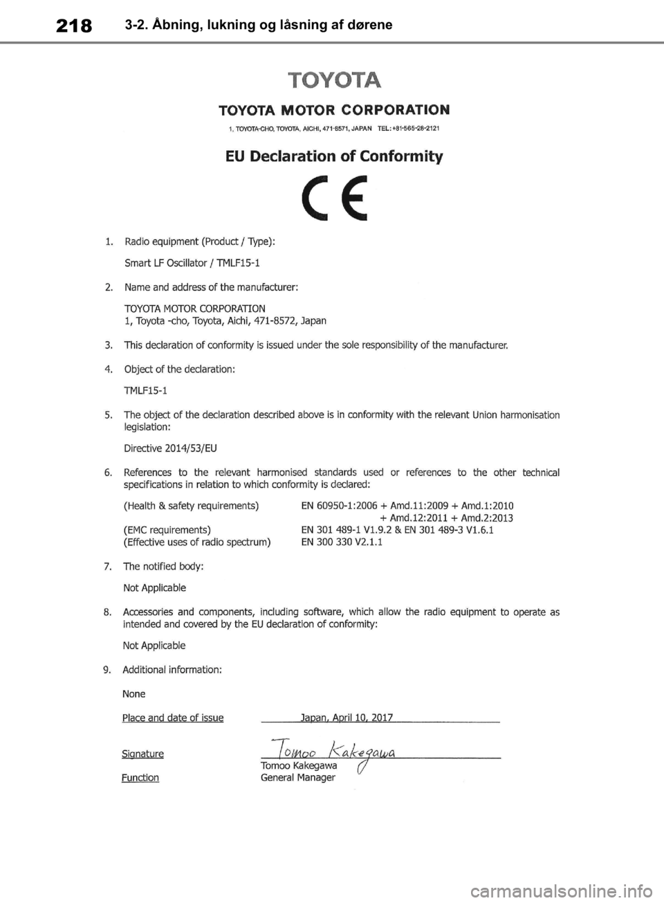 TOYOTA RAV4 2019  Brugsanvisning (in Danish) 2183-2. Åbning, lukning og låsning af dørene
OM42C86DK.book  Page 218  Tuesday, October 22, 2019  10:51 AM 