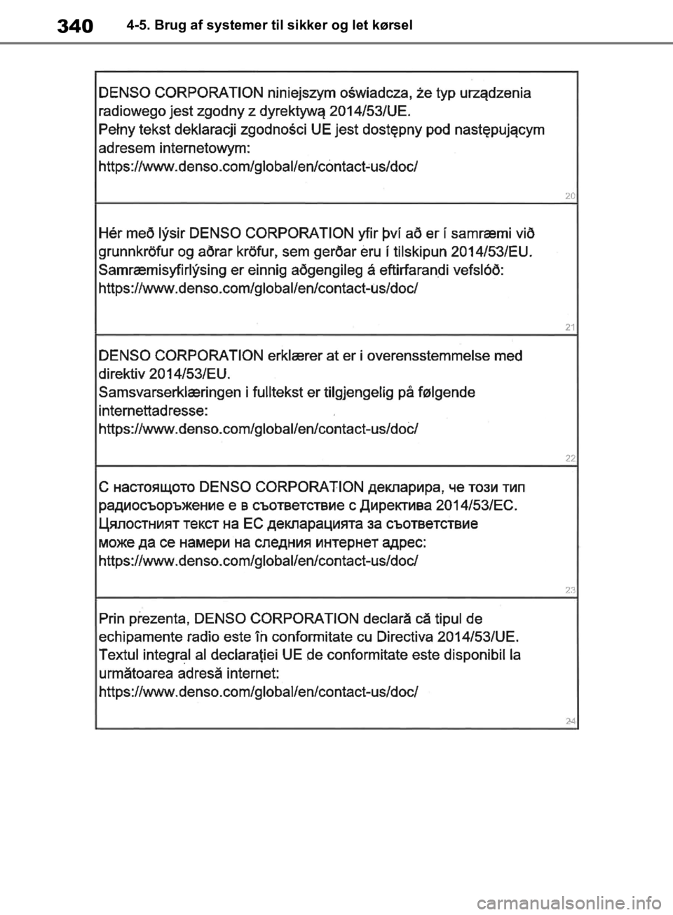 TOYOTA RAV4 2019 Brugsanvisning (in Danish) 3404-5. Brug af systemer til sikker og let kørsel
OM42C86DK.book Page 340 Tuesday, October 22, 2019 10:51 AM TOYOTA RAV4 2019 Brugsanvisning (in Danish) 3404-5. Brug af systemer til sikker og let kørsel
OM42C86DK.book Page 340 Tuesday, October 22, 2019 10:51 AM