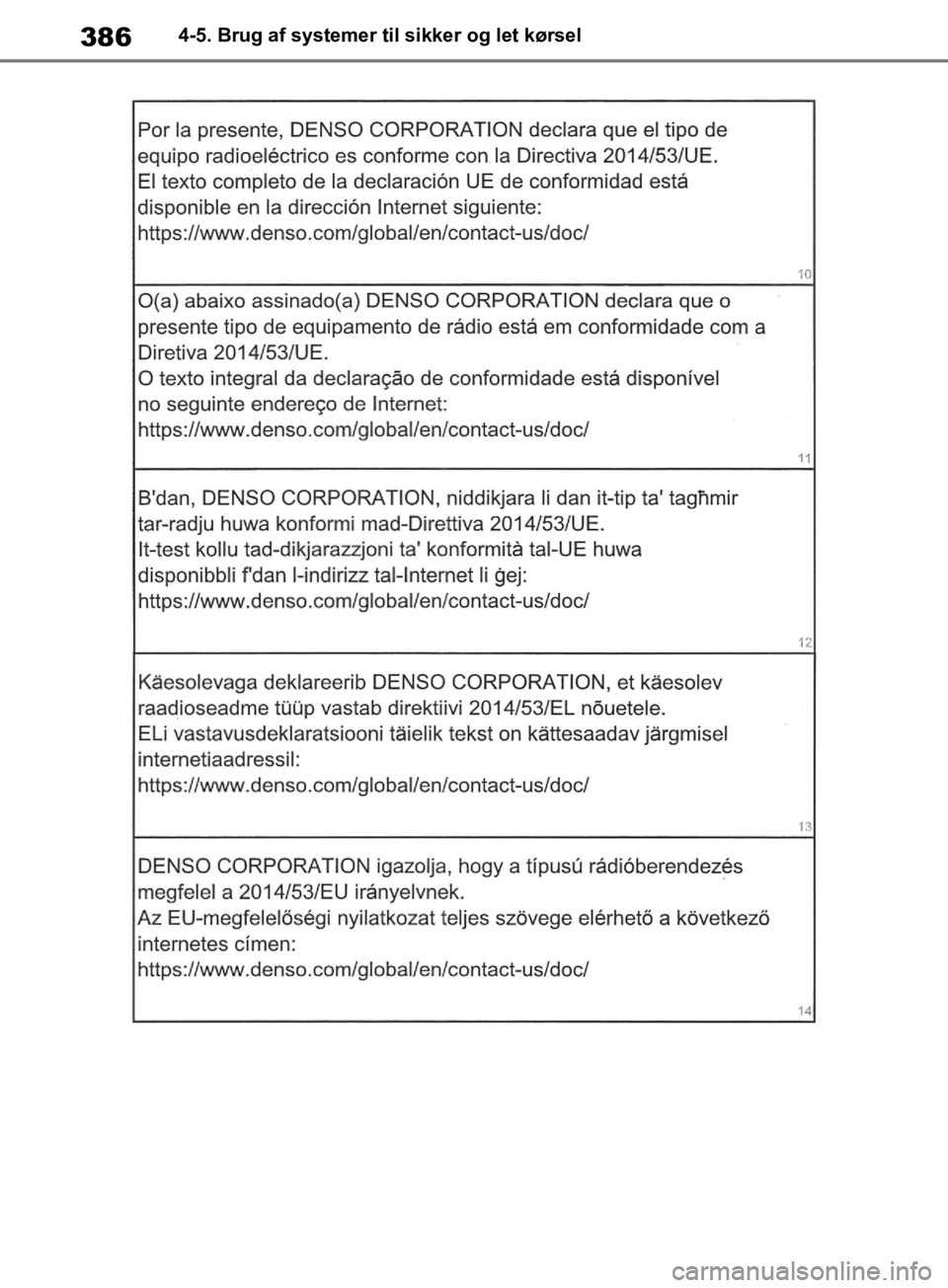 TOYOTA RAV4 2019  Brugsanvisning (in Danish) 3864-5. Brug af systemer til sikker og let kørsel
OM42C86DK.book  Page 386  Tuesday, October 22, 2019  10:51 AM 