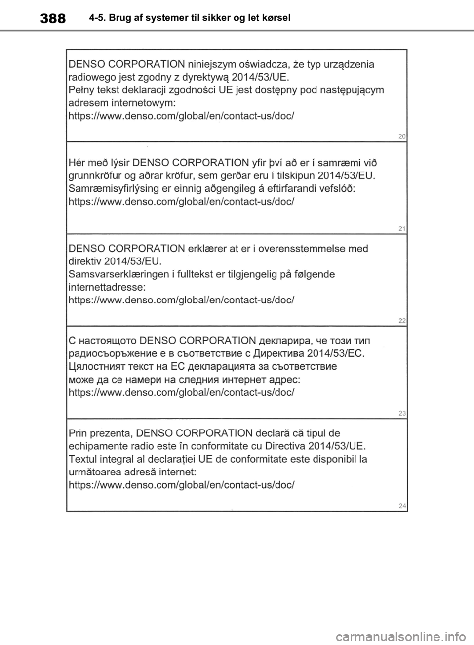 TOYOTA RAV4 2019  Brugsanvisning (in Danish) 3884-5. Brug af systemer til sikker og let kørsel
OM42C86DK.book  Page 388  Tuesday, October 22, 2019  10:51 AM 