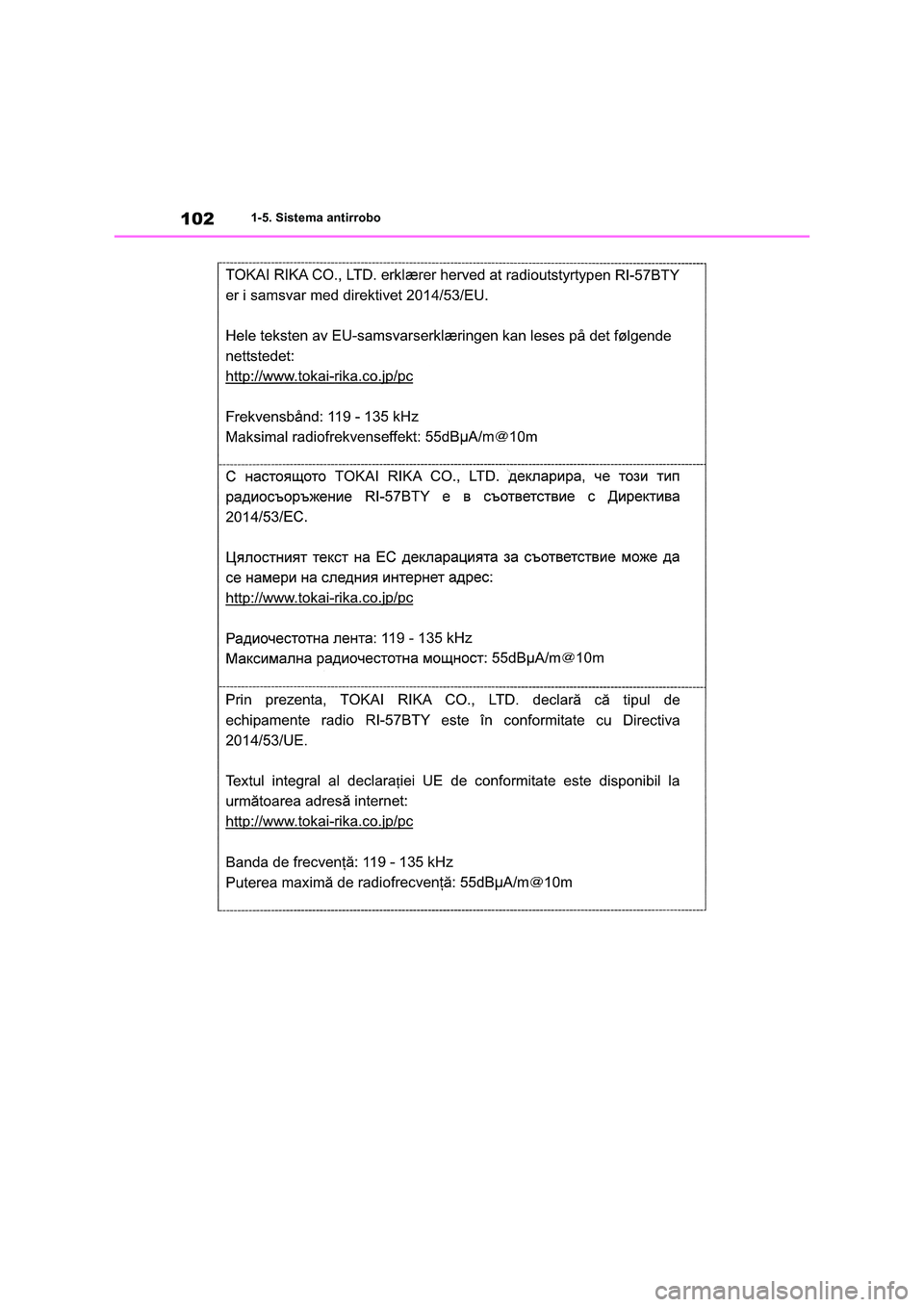 TOYOTA RAV4 2019 Manual del propietario (in Spanish) 1021-5. Sistema antirrobo TOYOTA RAV4 2019 Manual del propietario (in Spanish) 1021-5. Sistema antirrobo