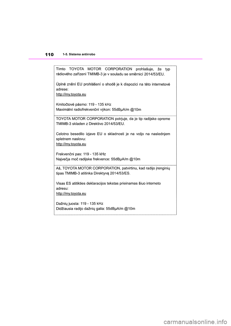 TOYOTA RAV4 2019 Manual del propietario (in Spanish) 1101-5. Sistema antirrobo TOYOTA RAV4 2019 Manual del propietario (in Spanish) 1101-5. Sistema antirrobo