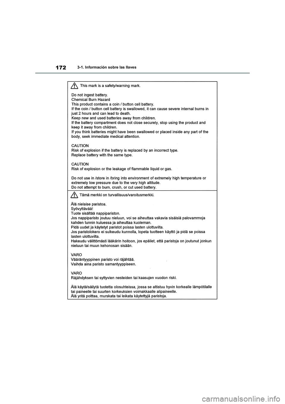 TOYOTA RAV4 2019 Manual del propietario (in Spanish) 1723-1. Información sobre las llaves TOYOTA RAV4 2019 Manual del propietario (in Spanish) 1723-1. Información sobre las llaves