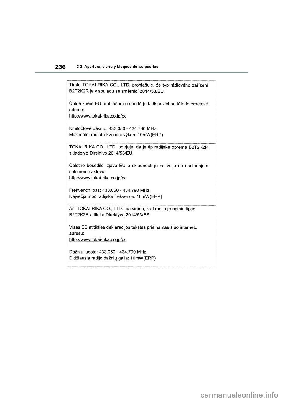 TOYOTA RAV4 2019 Manual del propietario (in Spanish) 2363-2. Apertura, cierre y bloqueo de las puertas TOYOTA RAV4 2019 Manual del propietario (in Spanish) 2363-2. Apertura, cierre y bloqueo de las puertas